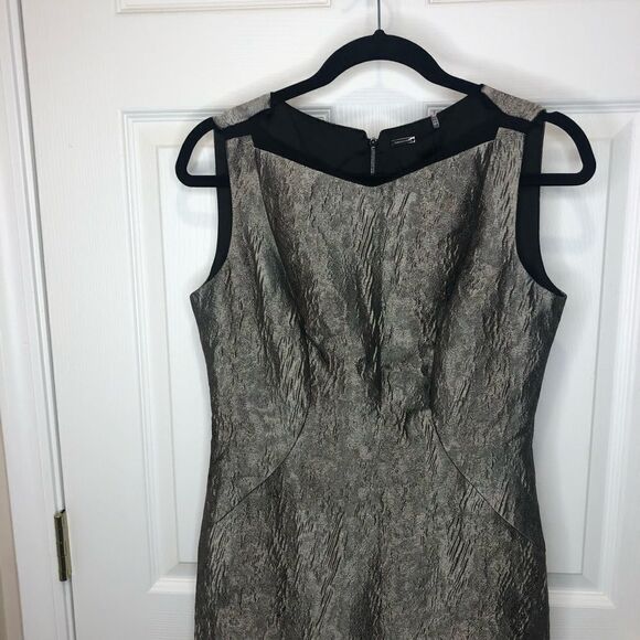 NWT Elie Tahari sleeveless sheath silver midi dress, size 6 - Picture 3 of 14
